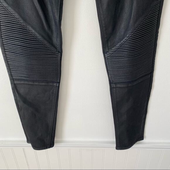 Cult of Individuality Black Wax Coated Moto Jeans Metro Teaser size 28 - Picture 3 of 7